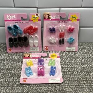 Barbie Ken Doll Shoes Little Extras 3 NIP Sets VTG 1999‎ 2001 Heels And Flats
